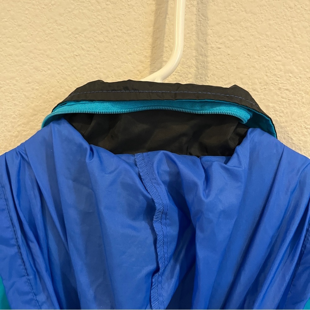 Vintage Nike blue black teal color block windbreaker zip up size small - Picture 7 of 13